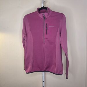 Patagonia Women's L Piton Hybrid Fleece Pullover 1/2 Zip Magenta Polartec